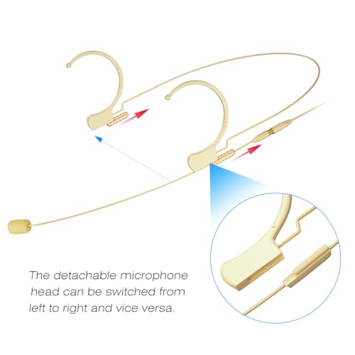 KIMAFUN Headset/Headworn Microphone Professional Earset Over Ear Hanging Condenser Mic Compatible with AKG Wireless System Bodypack Transmitter, Ideal for Performance, Theater, Lecture - Beige D3 - size: D3 for AKG Wireless System