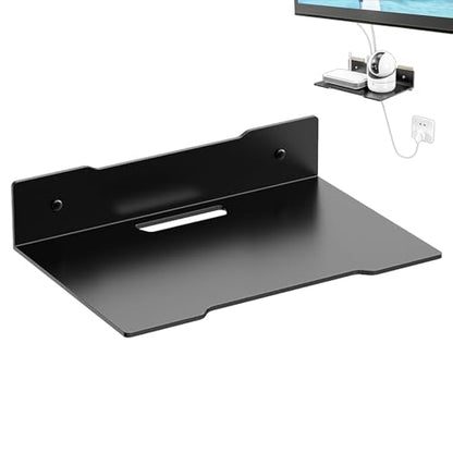 Wall Mount Shelf for Router – Space-Saving Bracket for Small Devices, Cable Box, WiFi Unit | Wall Shelf for Camera, Projector, Streaming Devices, Home Theater Accessories, Bedroom Storage - size: Large