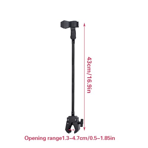 Gooseneck Microphone Stand with Crab Clamp, 11.8 Inch Flexible Adjustable Desk Arm with Microphone Clip for Music Recording Equipment and Live Broadcast Accessories