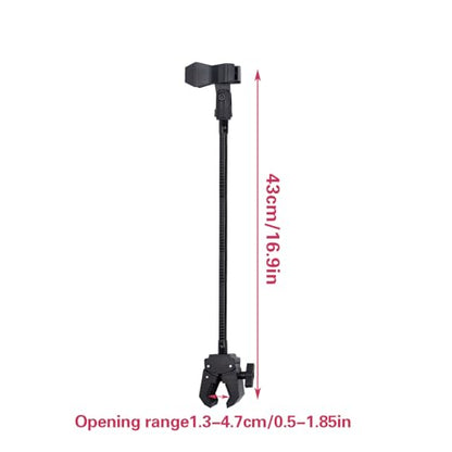 Gooseneck Microphone Stand with Crab Clamp, 11.8 Inch Flexible Adjustable Desk Arm with Microphone Clip for Music Recording Equipment and Live Broadcast Accessories
