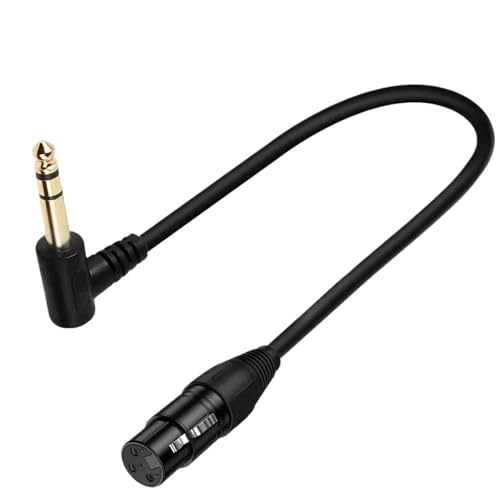 90 Degree Right Angle 1/4 Inch TRS to XLR Male Balanced Signal Interconnect Cable Quarter inch to XLR Patch Cable 0.5m(6.35mm Stereo Female) - color: 6.35mm Stereo Female