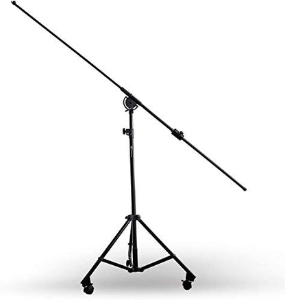 AxcessAbles Heavy Duty Microphone Boom Stand with Weighted Tripod Base | 80-inch Height Overhead Mic Stand | 96 Inch Boom Arm Stand | Shotgun Video Mic Stand | All Metal, No Plastic Parts - size: Tripod with Wheels