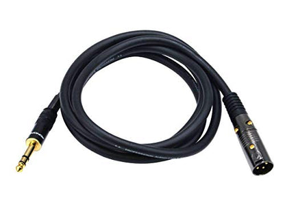 Monoprice XLR Male to 1/4-Inch TRS Male Cable - 15 Feet - Black, 16AWG, Gold Plated - Premier Series - size: 15 feet