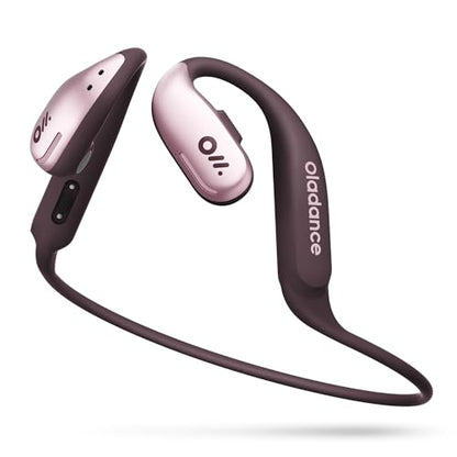 Oladance OWS Sports True Wireless Open-Ear Headphones, IPX8, 15H Playtime | Multi-Point Connectivity, Bluetooth 5.3, Durable Neckband, Virtual Bass 2.0, Liquid Silicone, Amplifier Chip - color: Pink