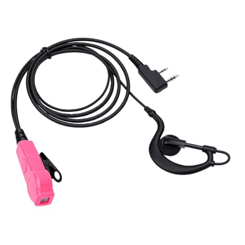 2 Pin G Shape Radio Earpiece with Microphone, HandsFree Headset for TK Series Two Way Radio