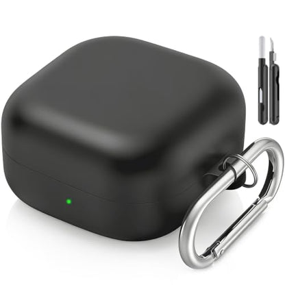 Inesore for Galaxy Buds 4 Pro & Galaxy Buds 4 Case (Black) | Skin Friendly Silicone Material, with A Multifunctional Cleaning Pen Tool and Keychain, Scratch Resistant, Slip Resistant - color: Black