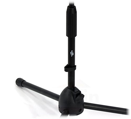 GRIFFIN 2 Pack Short Tripod Mic Stands (Low Profile-X Series) with Boom Arm & Telescoping Holder – For Kick Drum, Studio Recording & Guitar Amp Mic - size: 2 Pack