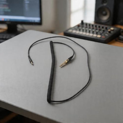 Upgrade Cable for K361 K371 Headsets - 3 Meter Coiled Aux Cord with for mini XLR to 3.5mm Jack - for braided Replacement for Music Production