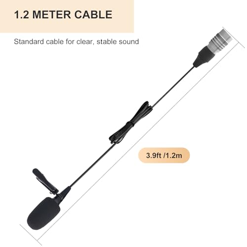 Lavalier Microphone, Cardioid Condenser Clip On Microphone, Lapel Microphone Compatible with Audio Technica Microphone Wireless System, Hirose 4 Pin Plug, Ideal for Lectures, Theater, Actors - size: Hirose 4 Pin Plug