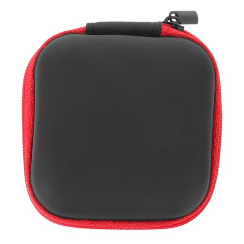 PRETYZOOM Portable Earbud Case Holder Eva Pouch Red Travel Electronic Organizer Bag for Earbuds Cable Storage Compatible and Accessories