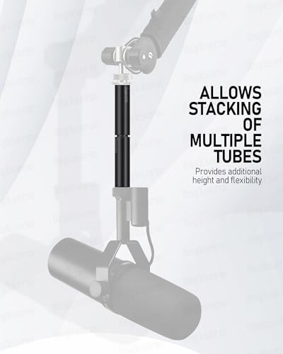 3 Inch Mic Stand Extension Tube KE26X, 5/8-27 Male to Female, 1 Pack | Short Boom Arm Height Riser for XLR Cable Clearance, Desk Base, Gooseneck Mount, Podcast and Studio Recording - size: 3-INCHS