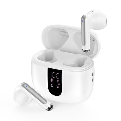 Bluetooth Headphones for iPhone 17e 17 Pro Max Air 16e 16 Pro Max 16 Plus | 15 Plus, Wireless Earbuds Bluetooth Ear Buds Headset in Ear Earphones for Samsung Galaxy S26 Ultra S25 S24 A17 A16 A36 A56 - color: White