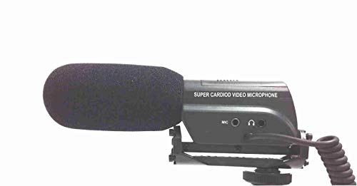 Mini Shotgun Microphone with LED Light and C-Bracket Mount