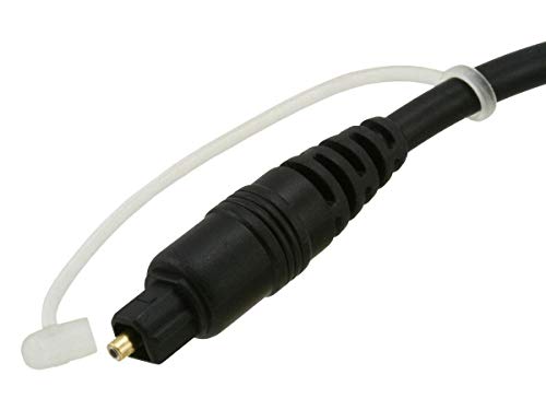 Monoprice S/PDIF (Toslink) Digital Optical Audio Cable, 5.0mm Outside Diameter, Gold Plated Ferrule, 6 Feet, Black