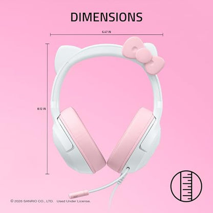 Razer Kraken Kitty V2 USB Wired Headset w/Kitty Ears, Hello Kitty Edition