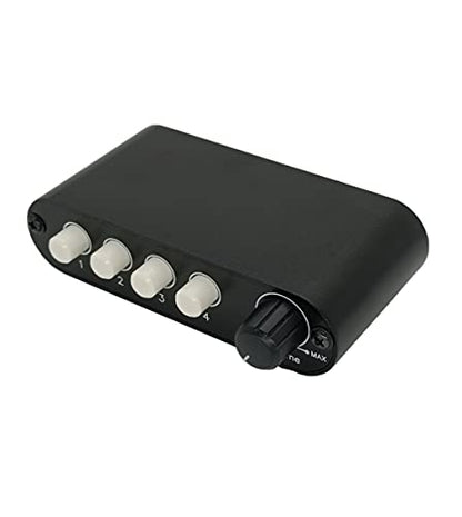 4-Way 3.5mm Stereo Audio Switch input Signal Source Switcher Selector Splitter Box with line volume controller (4 in 1 out / 1 in 4 out) -MC41 - color: 4-port 3.5mm Switch with volume