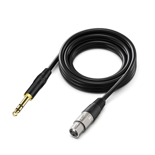 XLR Female to 1/4 Inch (6.35mm) TRS Jack Lead Balanced Signal Interconnect Cable,XLR to Quarter inch Patch Cable for Speaker (6.6, feet)