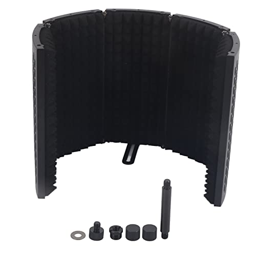 Foldable Microphone Isolation Sound Absorbing Foam Reflector for Studio Recording Equipment, Broadcasting Room ABS
