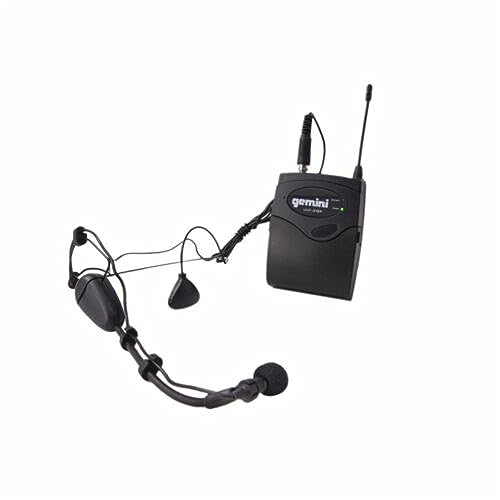 Gemini Dual-Channel UHF Headset & Lapel Mic System (UHF-02HL-S34) | Dual-channel UHF headset & lapel mics - 150 ft range - dual volume rotaries - auto-pair, 2 headsets