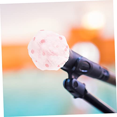 100pairs Disposable Non-woven Microphone Covers Odorless Convenient Mic Shield for Ktv Recording Studios Schools and Events Fits Handheld Microphones