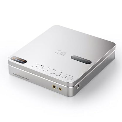 SHANLING EC Play Portable HiFi CD Player,USB DAC,CS43198 DAC+Dual SGM8262,384kHz/32bit,DSD256,Two-Way Bluetooth 6.0, LDAC,Up to 700mW@32Ω Output,3.5mm+4.4mm Headphone Output,Coaxial,1.12-in Screen - color: Silver