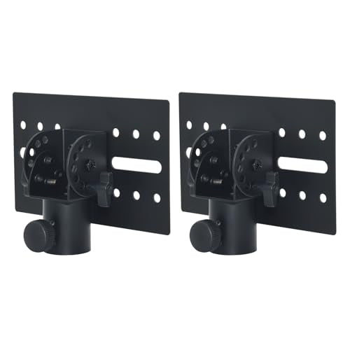 Speaker Stand Adapter, Adjustable Angle，Holds up to 110lbs,2 Packs | Adjustable All Metal 35mm Speaker Adapter Top Cap,Suitable for Stage and Event Setup,HD-12 , Black