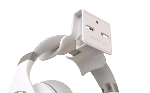 Headphone Wall Mount, Under Desk Headphone Hanger, Controller Holder, Gamepad Controller Holder, Adhesive/Screws, Universal Hanger Hook (White) - color: White
