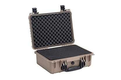MEIJIA All Weather IP67 Waterproof Hard Camera Case,Hard Protective Case,Hard Case with Customizable Foam,Fit Use of Drones,Camera,Equipments,Pistols(Desert Tan,15.98x12.99x6.85inches) - color: Desert Tan, size: 15.98x12.99x6.85inches