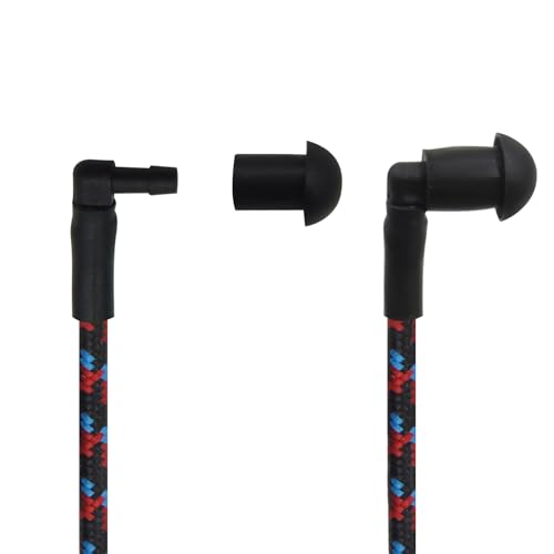 Replacement Braided Nylon Surveillance Acoustic Coil Tube for Radio Earpiece Moisture Resistant Fiber Mesh Colorful Accessories (RedBlueBlack-1) - color: RedBlueBlack-1