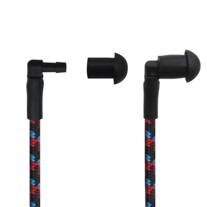Replacement Braided Nylon Surveillance Acoustic Coil Tube for Radio Earpiece Moisture Resistant Fiber Mesh Colorful Accessories (RedBlueBlack-1) - color: RedBlueBlack-1