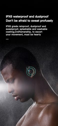 Wireless Earbuds with Earhooks Bluetooth Headphones Ear Buds,IPX6 Waterproof,Painless for Long Term Wearing,Single Battery Life 10H,LED Digital Display Headset with Earhooks for Sport Running Workout
