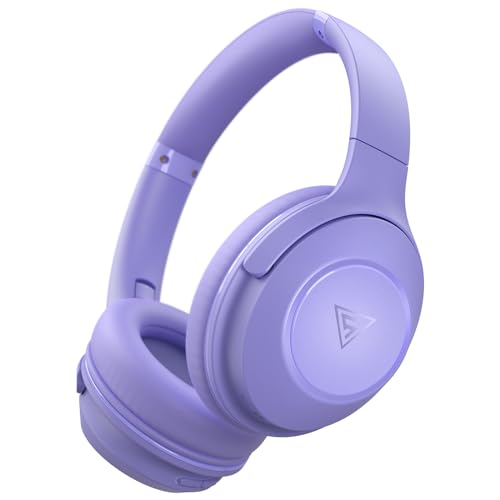 DOQAUS Bluetooth Headphones Over Ear, 70H Playtime,3 EQ Modes, with ENC Mic | HiFi Stereo Sound, Deep Bass, Soft Memory Foam Earpad, BT5.4, Headphone Wireless for Phone PC Travel Home Office, Purple - color: Purple