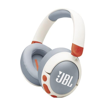 JBL Junior 470NC - Cancelling Kids Headphones - White | JBL Safe Sound 85dB, Parental Control with Customizable Volume Playtime, Easy monitoring, Active Noise Cancelling
