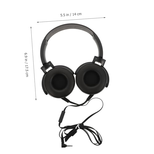 UKCOCO Wired Over Ear Headset with Microphone Lightweight Comfortable Stereo Headphones for Computer Gaming Music Video Chat Black