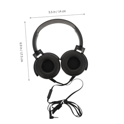 UKCOCO Wired Over Ear Headset with Microphone Lightweight Comfortable Stereo Headphones for Computer Gaming Music Video Chat Black
