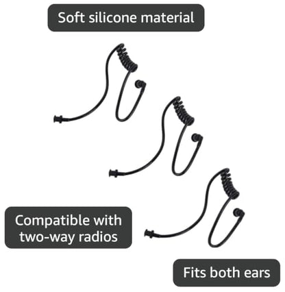 Two Way Radio Earpiece Acoustic Coil Tube Replacement for Walkie Talkie Surveillance Headset (Black Tube)