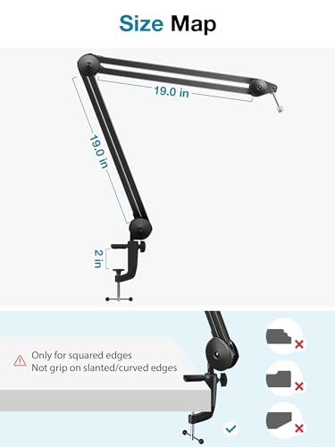 InnoGear Mic Arm Desk Mount Microphone Stand Boom Arm for Blue Yeti, Large - size: Large