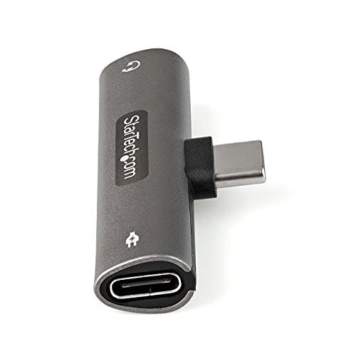 StarTech USB-C Audio & Charge Adapter, Phone (CDP235APDM) | USB-C Audio Adapter with 3.5mm TRRS Headphone/Headset Jack and 60W USB-C Power Delivery Pass-through Charger - style: 3.5mm Audio + 60W Charge