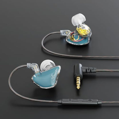 BASN Bmaster 2Pin Triple Drivers in Ear Monitor Headphones (Blue) - color: Clear Blue