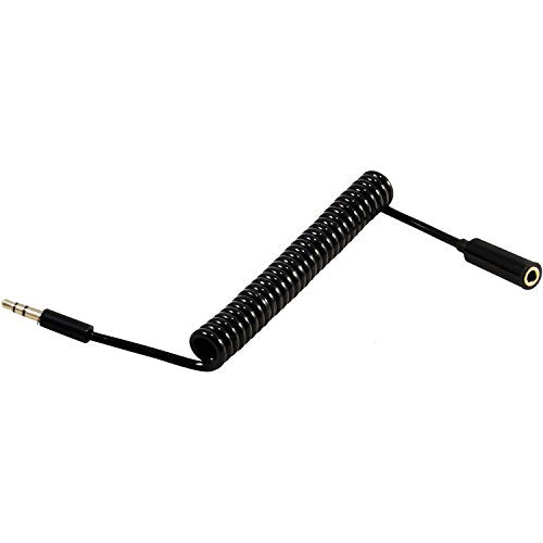 3.5mm 1/8" Coiled Stereo Audio Aux Headphone Extension Cable Cord
