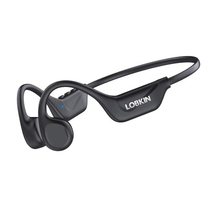 LOBKIN Bone Conduction Headphones Bluetooth 5.4, Open Ear Headset with Mic | 10H Playtime, IPX5 Sweat Resistant Sports Earbuds for Running Cycling Hiking, Black - color: Black