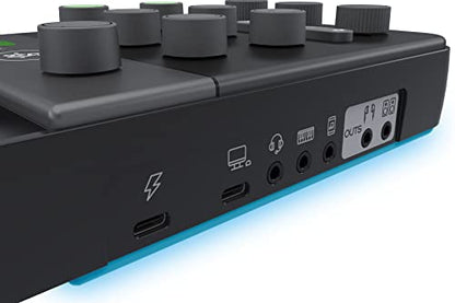 Mackie M-Caster Live Portable Streaming Mixer, Ultra-Compact, USB Connectivity, Customizable RGB Lighting, Connects to Smartphone (Black - 2053280-00) Bundle with 1-YR CPS Enhanced Protection Pack