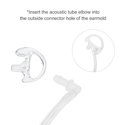 Replacement Earmold for Acoustic Coil Tube Headset(Clear 2 Pairs) | Silicone Ear Insert for Motorola Midland Baofeng Walkie Talkie Surveillance Earpiece - color: clear