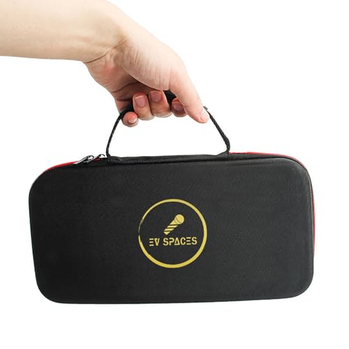 Wireless Microphone Case - Portable Hard Shell Storage Bag for Dual Handheld 2 Mic System, Receivers, Adapters - Black (Box Only) (Black(Box Only))