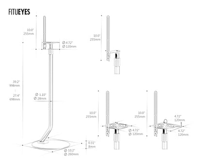 FITUEYES Universal Speaker Stand Pair, with Height Adjustable, White,1 Pair - color: White