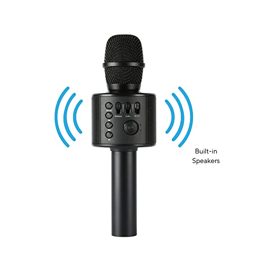 Wireless Bluetooth Karaoke Microphone with Built-in Speakers + HD Recording, Portable Handheld Mic | Black - style: Black