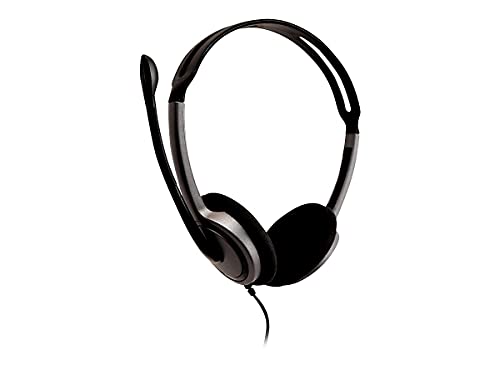 V7 HA212 Lightweight Stereo Headset with Microphone - Black & Grey