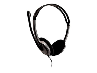 V7 HA212 Lightweight Stereo Headset with Microphone - Black & Grey