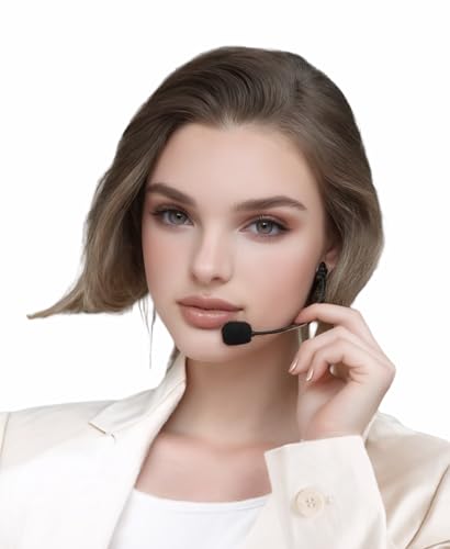 2-Pack Headset Microphone for Voice Amplifier, Teachers, Presenters - Lightweight, Adjustable Boom Mic, 3.5mm/2-Pin Compatible, Comfortable Over-Ear Design, Clear Audio for Teachers, Coaching