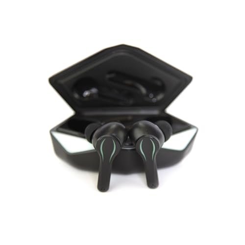Emerson EG-1501 True Wireless Gaming Earbuds with Low-Latency Audio, Built-in Microphone, Bluetooth 5.1 Connectivity, RGB LED Lighting, and Noise-Cancellation – Perfect for Gaming and Streaming